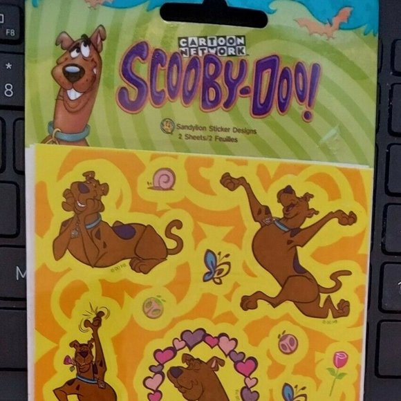 Vintage 1998 90s Scooby-Doo Cartoon Network Sandylion Stickers 2 Sheets NEW - Picture 1 of 2